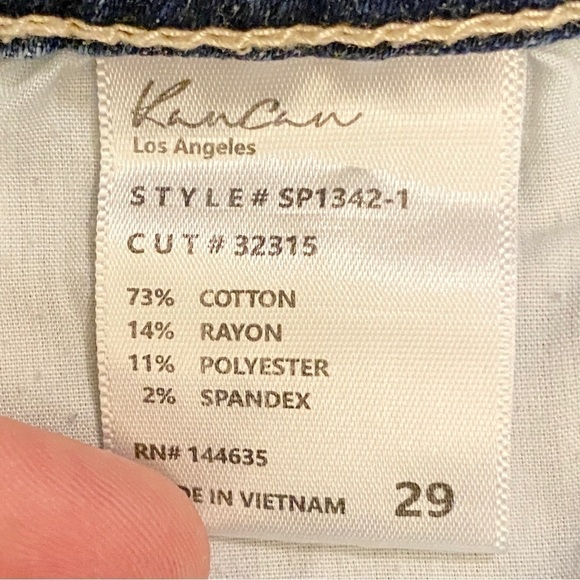 KanCan 11 (29) Skinny Jeans Mid Rise Stretch Distressed Womens Raw Hem SP1342-1 - Picture 8 of 12